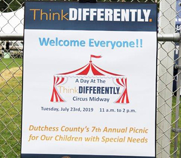 The 7th Annual ThinkDIFFERENTLY Special Needs Picnic at Cady Field in Pleasant Valley. Hundreds from the community gathered to enjoy the circus midway theme with animals, games, stilt walkers and face painting.