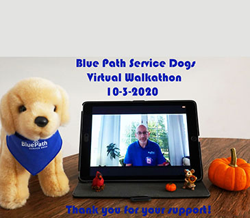 Blue Path Service Dogs hosted their annual Walkathon virtually on October 3rd to bring awareness of the benefits of service dogs in the lives of children with autism. Blue Path is a local agency which raises, trains and matches autism service dogs to children in the area. These service dogs offer safety, companionship and opportunities for independence. (10/2020)