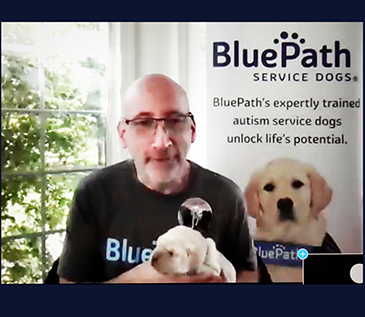 Blue Path’s annual Walk-a-thon was hosted virtually for 2021! Participants started the day by gathering online and then setting off on their own to walk and raise awareness for the agency. Blue Path matches expertly trained autism service dogs to local families, free of charge, offering individuals companionship and independence. (5/2021)