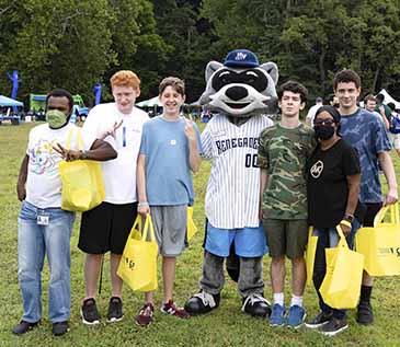 HV Renegades' Rascal the Racoon and guests enjoyed time together.