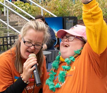 Down Syndrome Association of the Hudson Valley’s Buddy Walk 2022- Opening the day’s events were Christa and Jessica singing the National Anthem with passion. 10/01/2022
