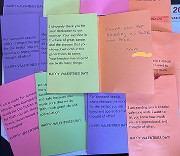 Here is a sampling of the 75 cards that were created by individuals from The Children’s Home of Poughkeepsie and New Horizon’s resources for Congressman Pat Ryan’s Valentines for Vets. The valentines were brought to Congressman Pat Ryan’s office where they were distributed to Vets on Valentine’s Day. 2/9/23