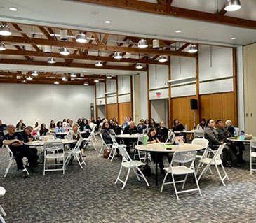 First Responders (police, fire, EMT, nurses, probation officers, social workers, and psychologists) learning about best approaches when responding to a call related to someone with autism. Friday April 21, 2023 at The Henry A Wallace Center at FDR Presidential Library and Museum.